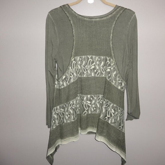 BOHO style tunic and vest set, soft green, size  L $25.00 - Picture 3 of 5